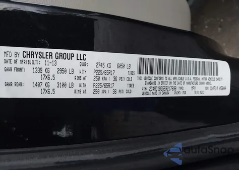 2014 Chrysler Town & Country Touring from USA, damaged, VIN 2C4RC1BG5ER217698